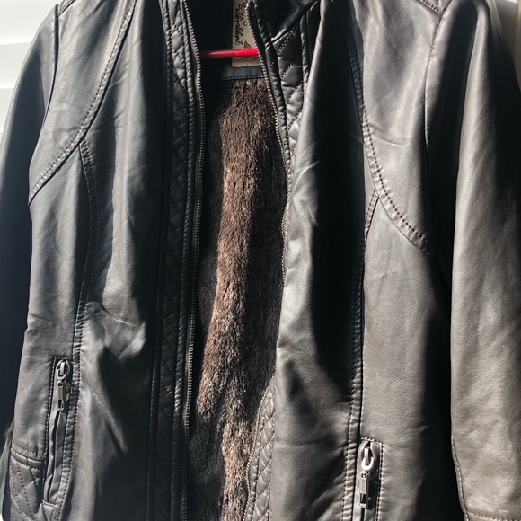 Wilson leather double breasted jacket in size S/M - Picture 4 of 4